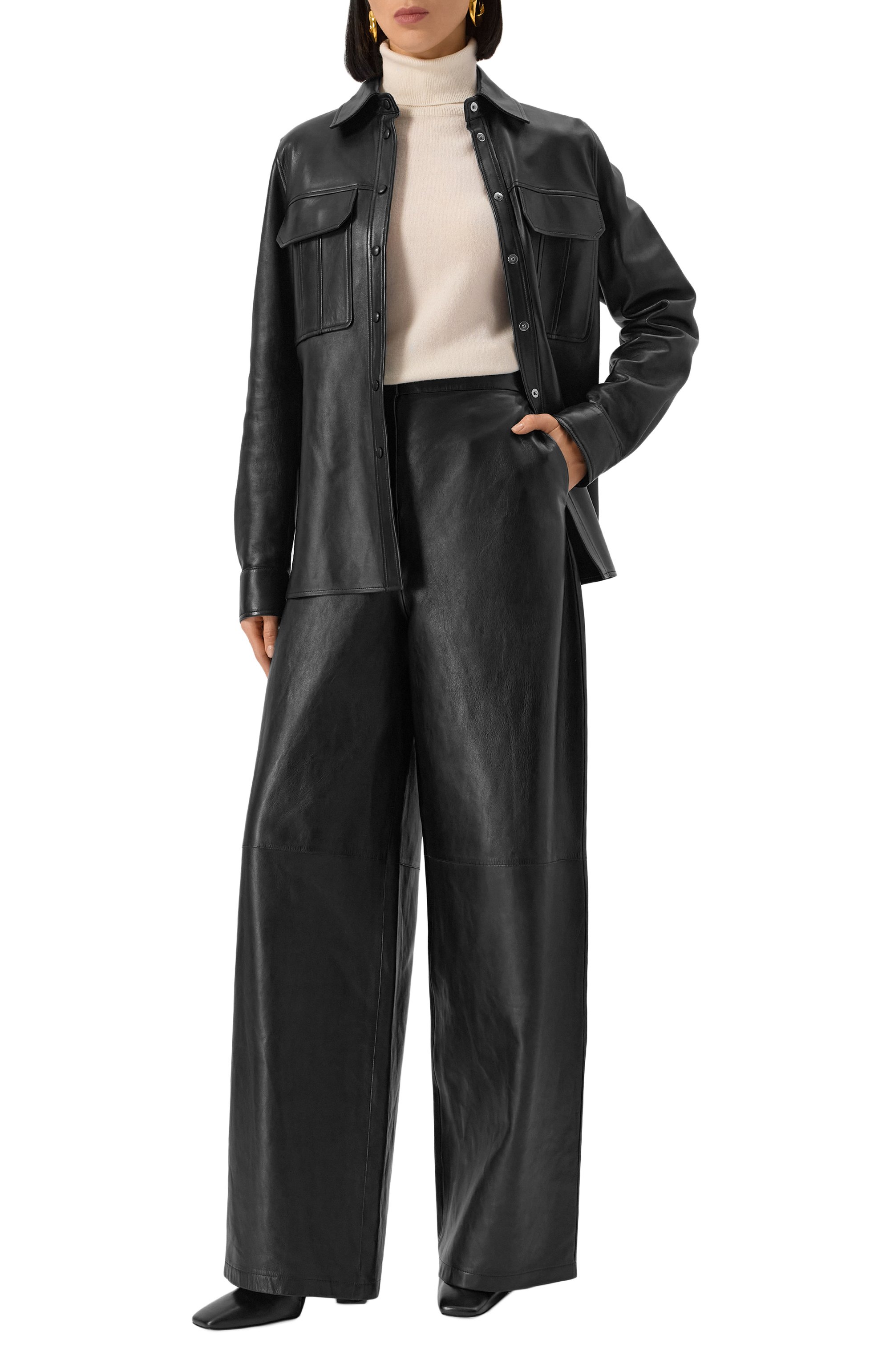 Кожаная рубашка MVST черного цвета по цене 288000 руб., арт. ZBGM-Y101-1/Z2763-1, фото 2 Кожаная рубашка MVST, арт. ZBGM-Y101-1/Z2763-1, фото 2