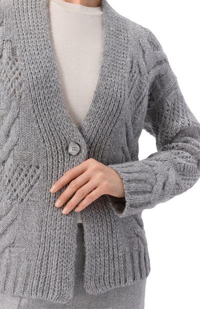 Кардиган из шерсти и кашемира GRAN SASSO серого цвета по цене 64700 руб., арт. 10232/33132, фото 5 Кардиган из шерсти и кашемира GRAN SASSO, арт. 10232/33132, фото 5