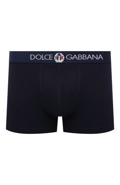 Мужские хлопковые боксеры DOLCE & GABBANA темно-синего цвета, арт. M4C03J/FUECG | Фото 1 (Кросс-КТ: бельё; Материал сплава: Проставлено; Нос: Не проставлено; Материал внешний: Хлопок; Мужское Кросс-КТ: Трусы; �Ювелирные украшения: Назначено; Статус проверки: Проверена категория)