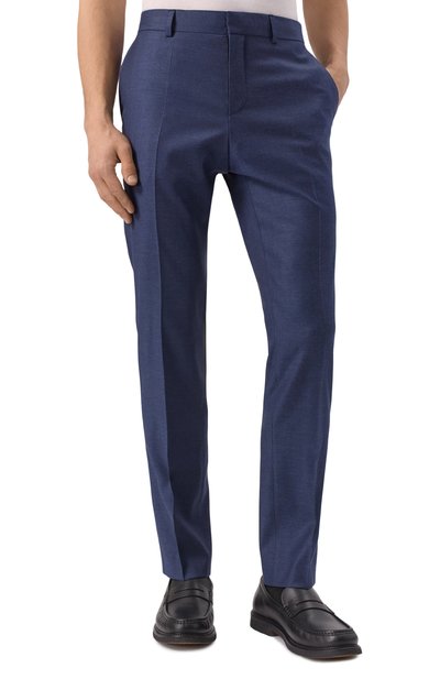 Брюки из шерсти и вискозы BOSS темно-синего цвета по цене 26950 руб., арт. 50540715, фото 3 Брюки из шерсти и вискозы BOSS, арт. 50540715, фото 3