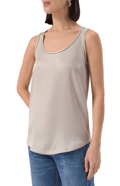Атласный топ BRUNELLO CUCINELLI, арт. MPC59DE330, фото 3