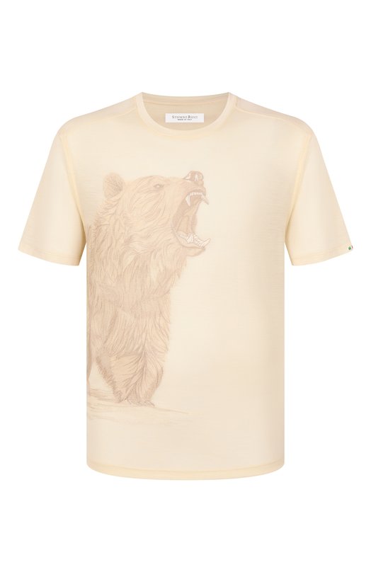 Шерстяная футболка Stefano Ricci MNH5204440/WV Кремовый MNH5204440/WV