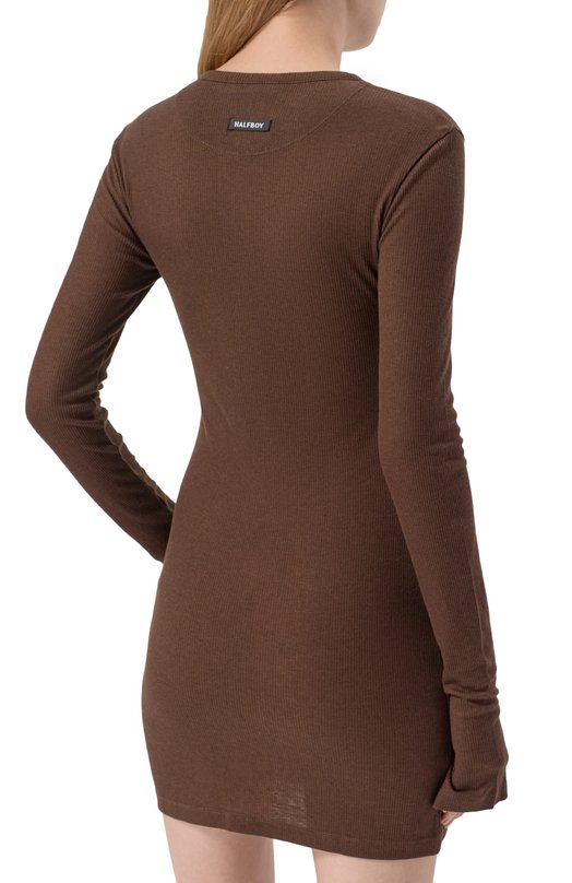 Платье из лиоцелла и шерсти Halfboy HF251WD007 Коричневый  HF251WD007 Фото 3