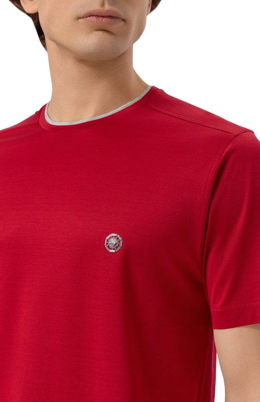 Хлопковая футболка Stefano Ricci MNH6105000/TE0001 Красный  MNH6105000/TE0001 Фото 5