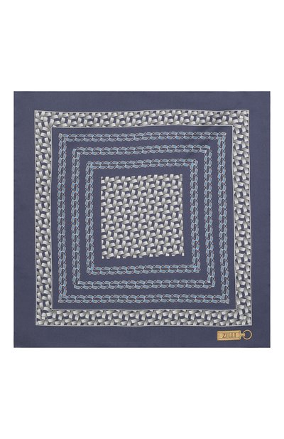 Шелковый платок ZILLI темно-синего цвета по цене 8995 руб., арт. 51600/HANDKERCHIEF, фото 3 Шелковый платок ZILLI, арт. 51600/HANDKERCHIEF, фото 3