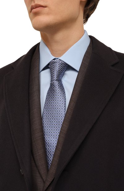 Шелковый галстук LANVIN голубого цвета по цене 15400 руб., арт. 3100/TIE, фото 2 Шелковый галстук LANVIN, арт. 3100/TIE, фото 2