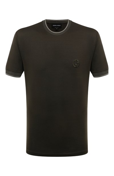 Мужская футболка из хлопка и шелка GIORGIO ARMANI, арт. GM000238/TE11865