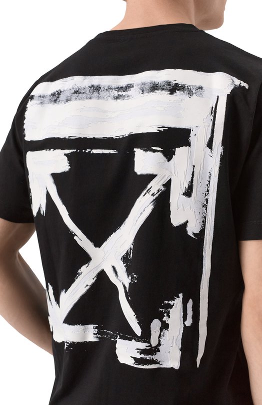 Хлопковая футболка Off-White 0MAA027F25JER007 Чёрный  0MAA027F25JER007 Фото 5