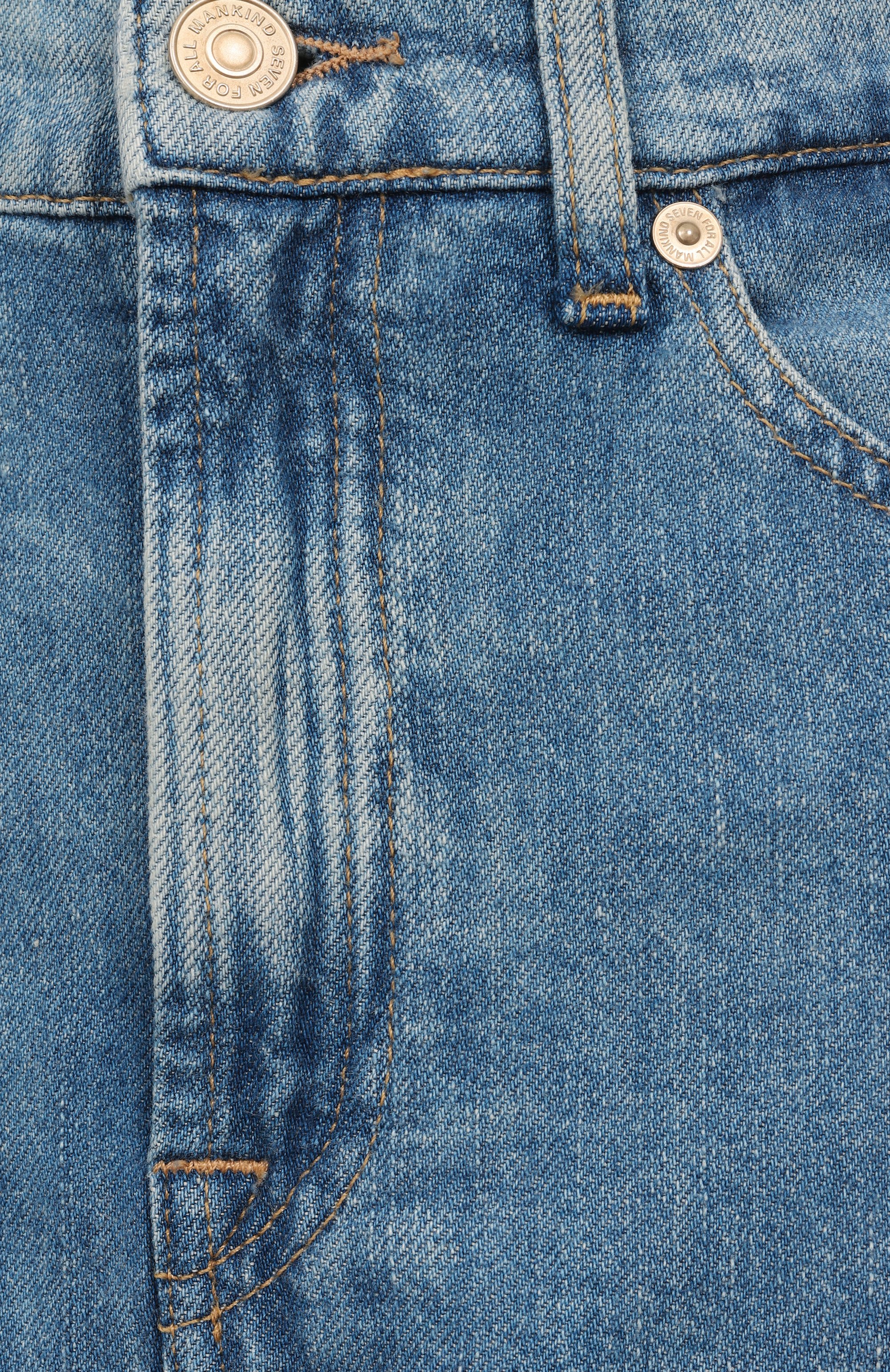 Джинсовая юбка 7 FOR ALL MANKIND голубого цвета по цене 29950 руб., арт. 7U028U03AIA, фото 6 Джинсовая юбка 7 FOR ALL MANKIND, арт. 7U028U03AIA, фото 6