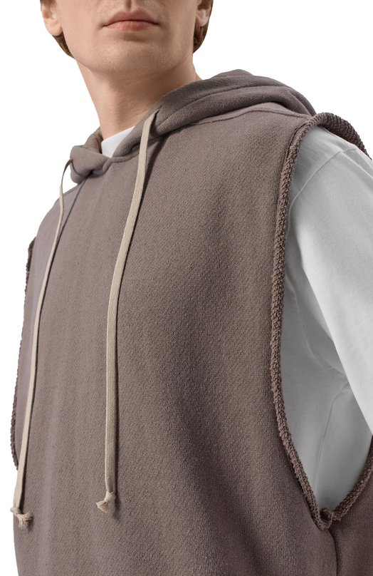 Хлопковое худи Rick Owens RU01F2153/JNT Коричневый  RU01F2153/JNT Фото 5