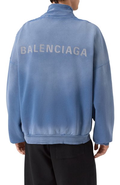 Хлопковая толстовка BALENCIAGA синего цвета по цене 189000 руб., арт. 836853/TSVP1, фото 4 Хлопковая толстовка BALENCIAGA, арт. 836853/TSVP1, фото 4