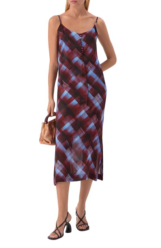 Платье из вискозы Dries Van Noten 011084-2108-358 Бордовый  011084-2108-358 Фото 2