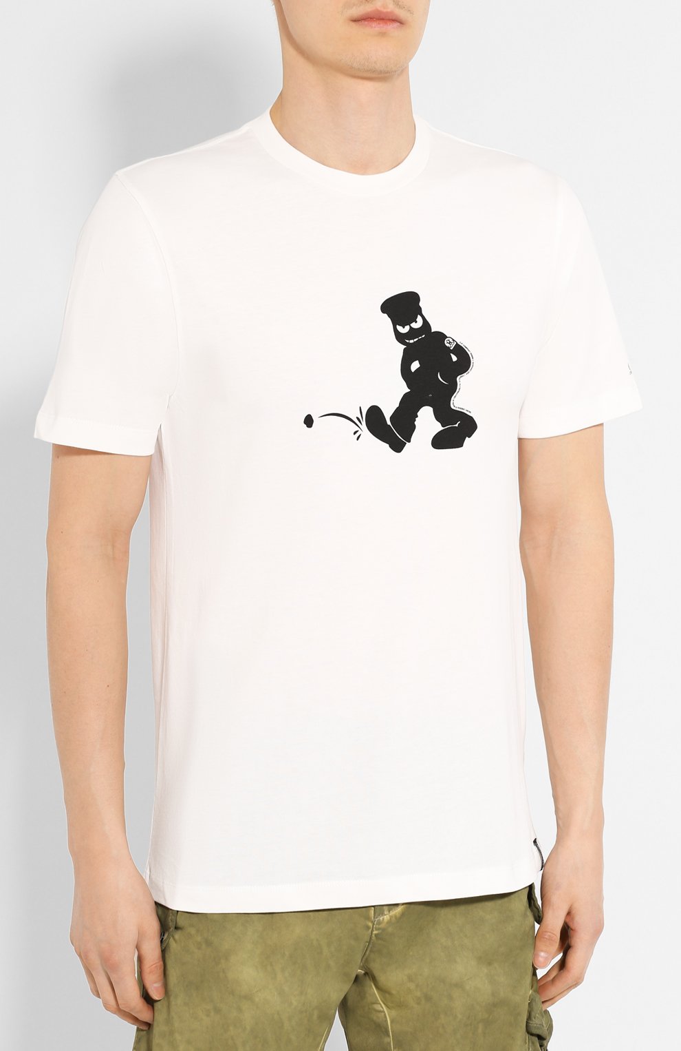 Хлопковая футболка C.P. COMPANY белого цвета по цене 6720 руб., арт. 08CMTS283A-005318W, фото 3 Хлопковая футболка C.P. COMPANY, арт. 08CMTS283A-005318W, фото 3