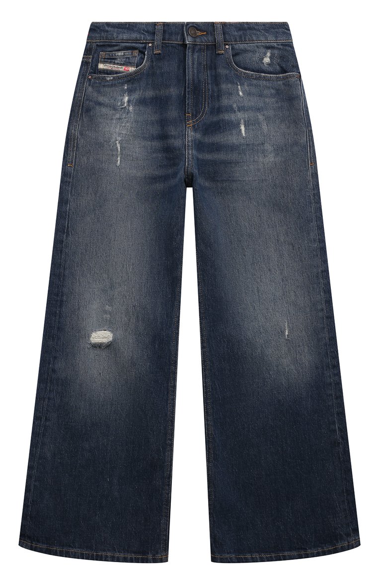 Детские джинсы DIESEL темно-синего цвета, арт. J01852/KXBMT | Фото 1 (Нос: Не проставлено; Материал внешний: Хлопок; Детали: Потертости; Ростовка одежда: 10 - 11 лет | 140 - 146см, 13 - 15 лет | 158 см, 16 лет | 164 см, 8 лет | 128 см, 6 лет | 116 см)