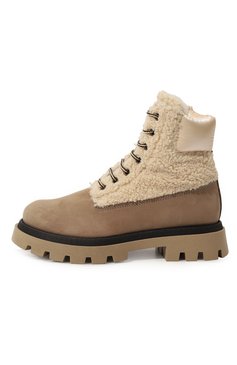 Детские ботинки JARRETT светло-бежевого цвета, арт. J3TR196A/LEATHER/M0NT0NE BEIGE/27-34 | Фото 2 (Материал утеплителя: Натуральный мех; Материал сплава: Проставлено; Материал внешний: Текстиль, Натуральная кожа; Нос: Не проставлено; Кросс-КТ: хайкеры; Девочки Кросс-КТ: Обувь-зимняя)