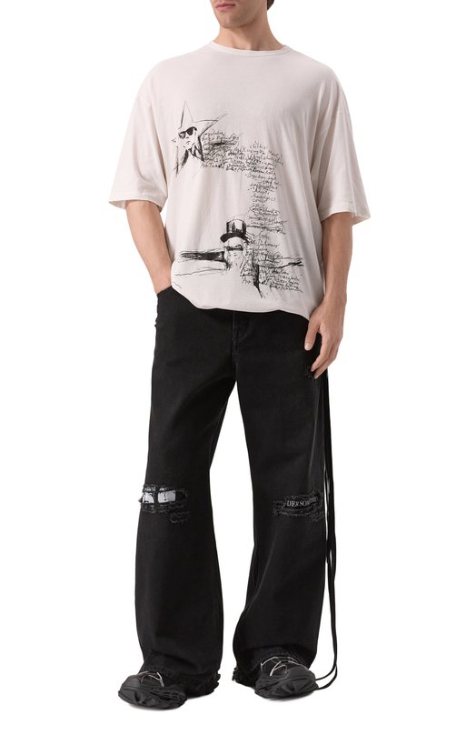 Хлопковая футболка Ann Demeulemeester B0012878/FA206 Белый  B0012878/FA206 Фото 2