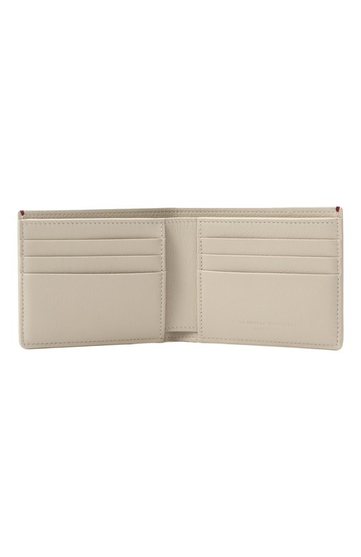 Кожаное портмоне Brunello Cucinelli MWMCBU006 Кремовый  MWMCBU006 Фото 3