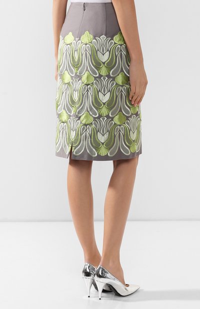 Хлопковая юбка DRIES VAN NOTEN серого цвета по цене 64800 руб., арт. 192-30802-8063, фото 4 Хлопковая юбка DRIES VAN NOTEN, арт. 192-30802-8063, фото 4