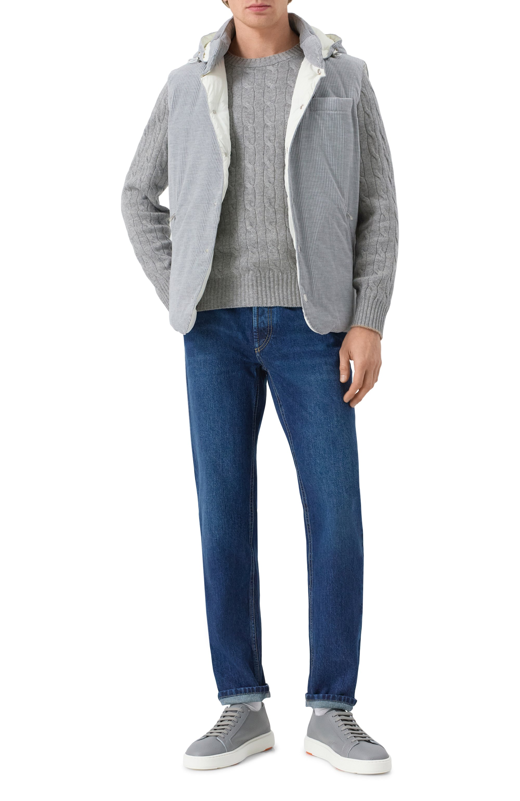 Кожаные кеды cleanic SANTONI, арт. MBCG21571BARCMMD, фото 2