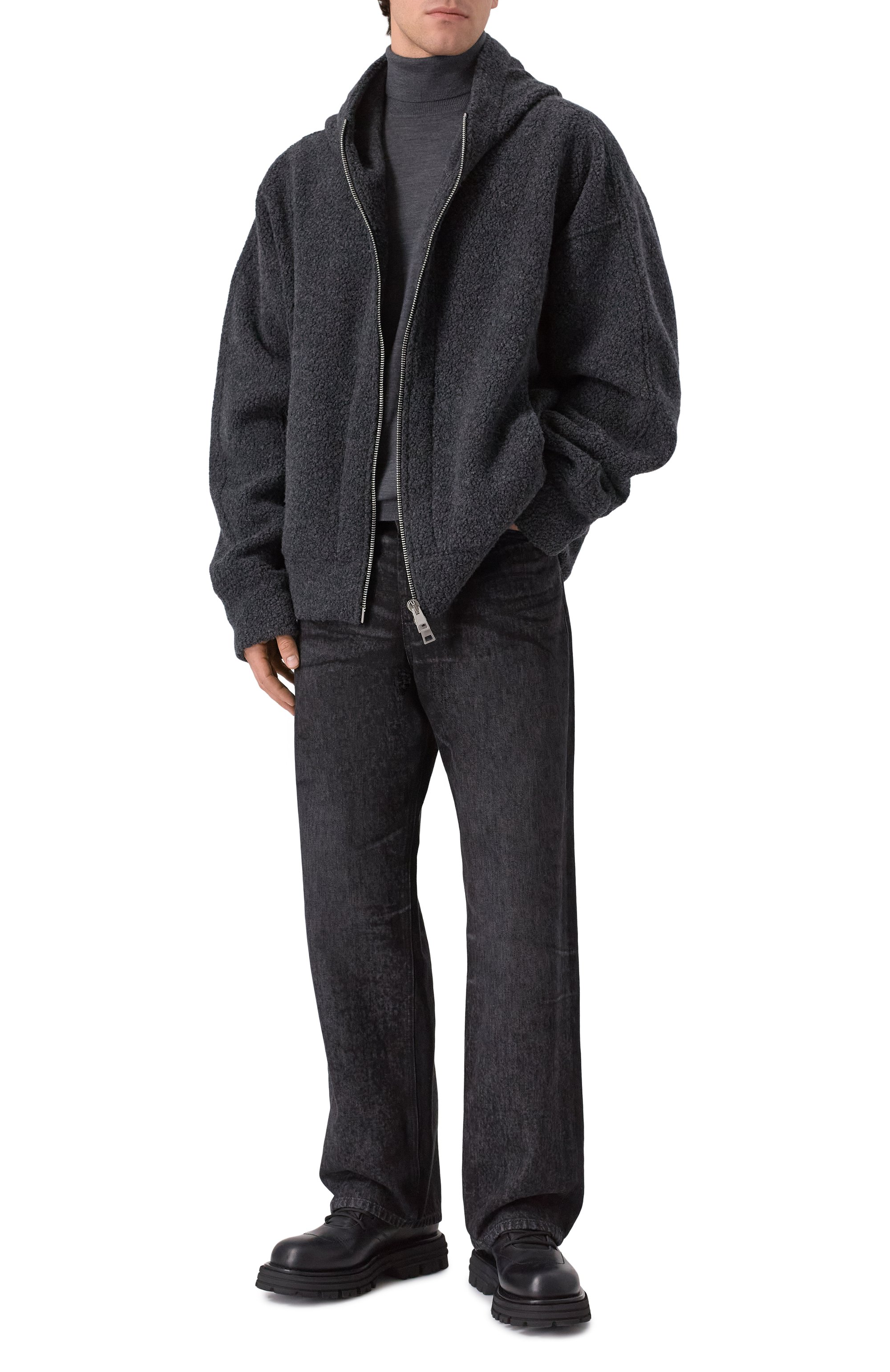 Куртка ANDREA YA'AQOV темно-серого цвета по цене 94100 руб., арт. 25MHIT24/W00L, фото 2 Куртка ANDREA YA'AQOV, арт. 25MHIT24/W00L, фото 2