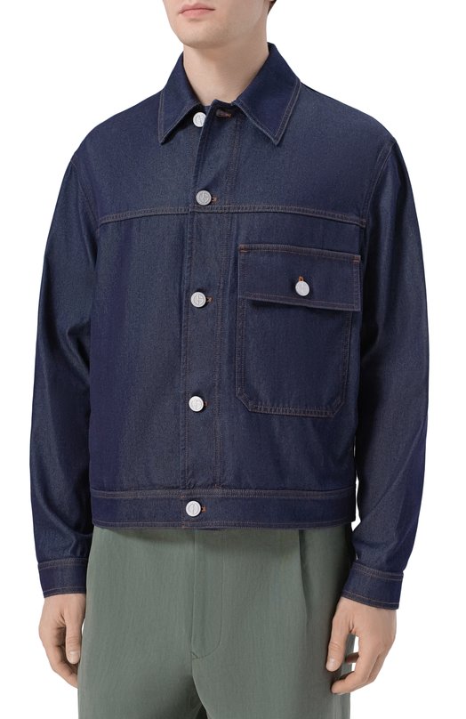 Куртка из хлопка и шелка Giorgio Armani GM003460/AF24651 Синий  GM003460/AF24651 Фото 3
