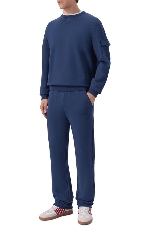 Хлопковые брюки MC2 Saint Barth TBS0001-00097L/T0BIAS Синий  TBS0001-00097L/T0BIAS Фото 2