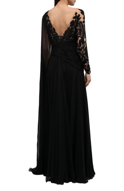 Шелковое платье с отделкой пайетками ZUHAIR MURAD, арт. DRS21020/CHSI020, фото 4