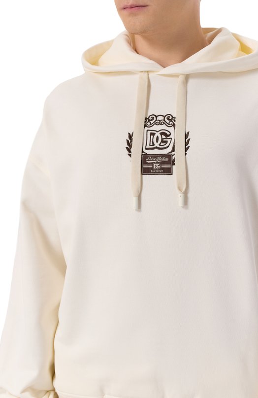 Хлопковое худи Dolce & Gabbana G9B0UZ/HU7DU Белый  G9B0UZ/HU7DU Фото 5
