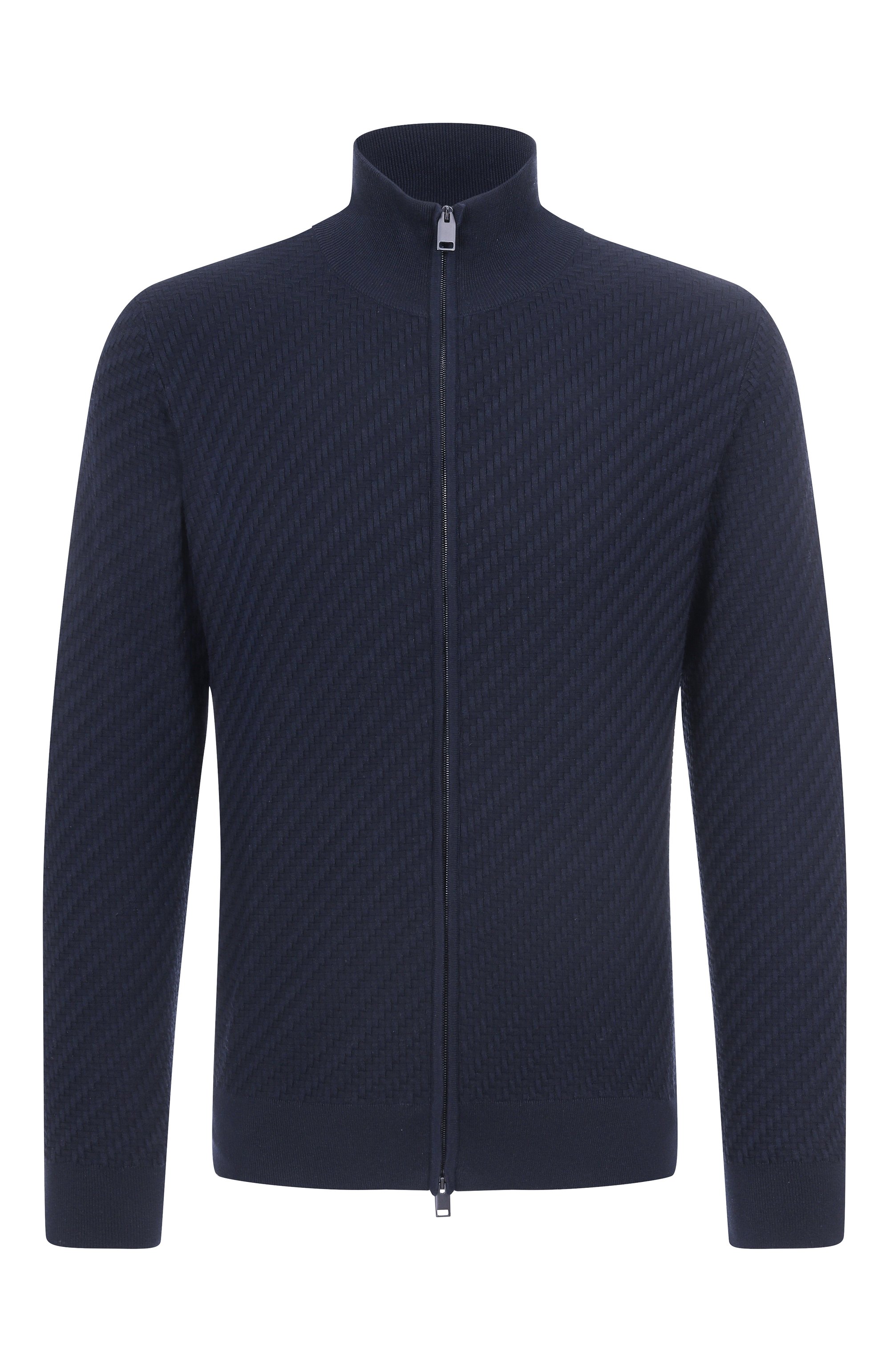 Кардиган из хлопка и шелка BRIONI темно-синего цвета по цене 198500 руб., арт. UMT20L/PAK22, фото 1 Кардиган из хлопка и шелка BRIONI, арт. UMT20L/PAK22, фото 1