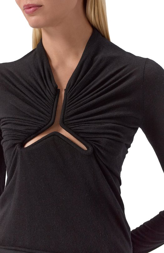 Пуловер из шерсти и вискозы Rick Owens RP02E4266/JR Чёрный  RP02E4266/JR Фото 5