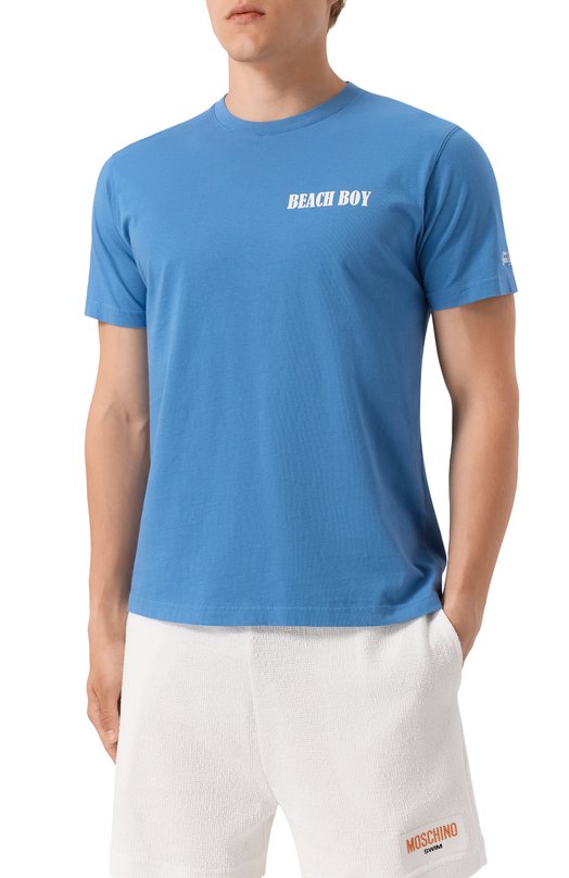 Хлопковая футболка MC2 Saint Barth STBM TSHIRT MAN/02359H Голубой  STBM TSHIRT MAN/02359H Фото 3