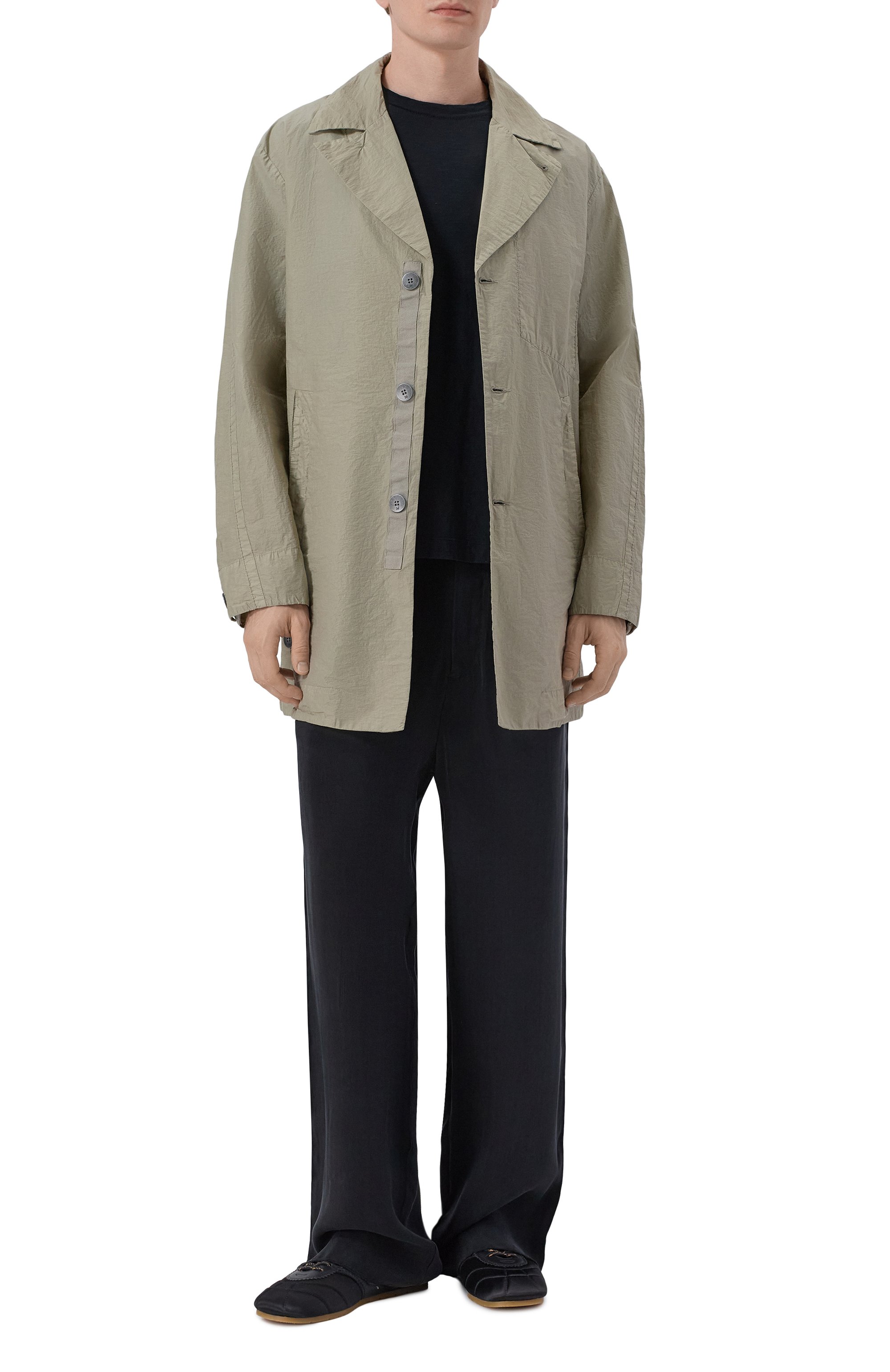 Хлопковый плащ TRANSIT светло-зеленого цвета по цене 99500 руб., арт. CFUTRC0241, фото 2 Хлопковый плащ TRANSIT, арт. CFUTRC0241, фото 2