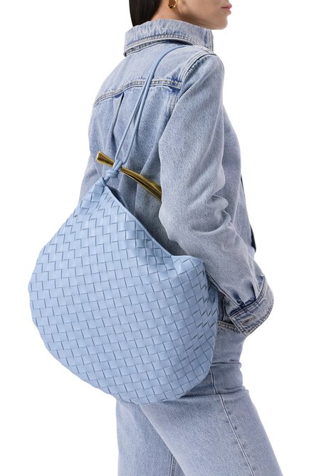 Женская сумка sardine medium BOTTEGA VENETA голубого цвета, арт. 754988-VCPP1 | Фото 2 (Размер: medium; Материал сплава: Проставлено; Материал: Натуральная кожа; Драгоценные камни: Проставлено)