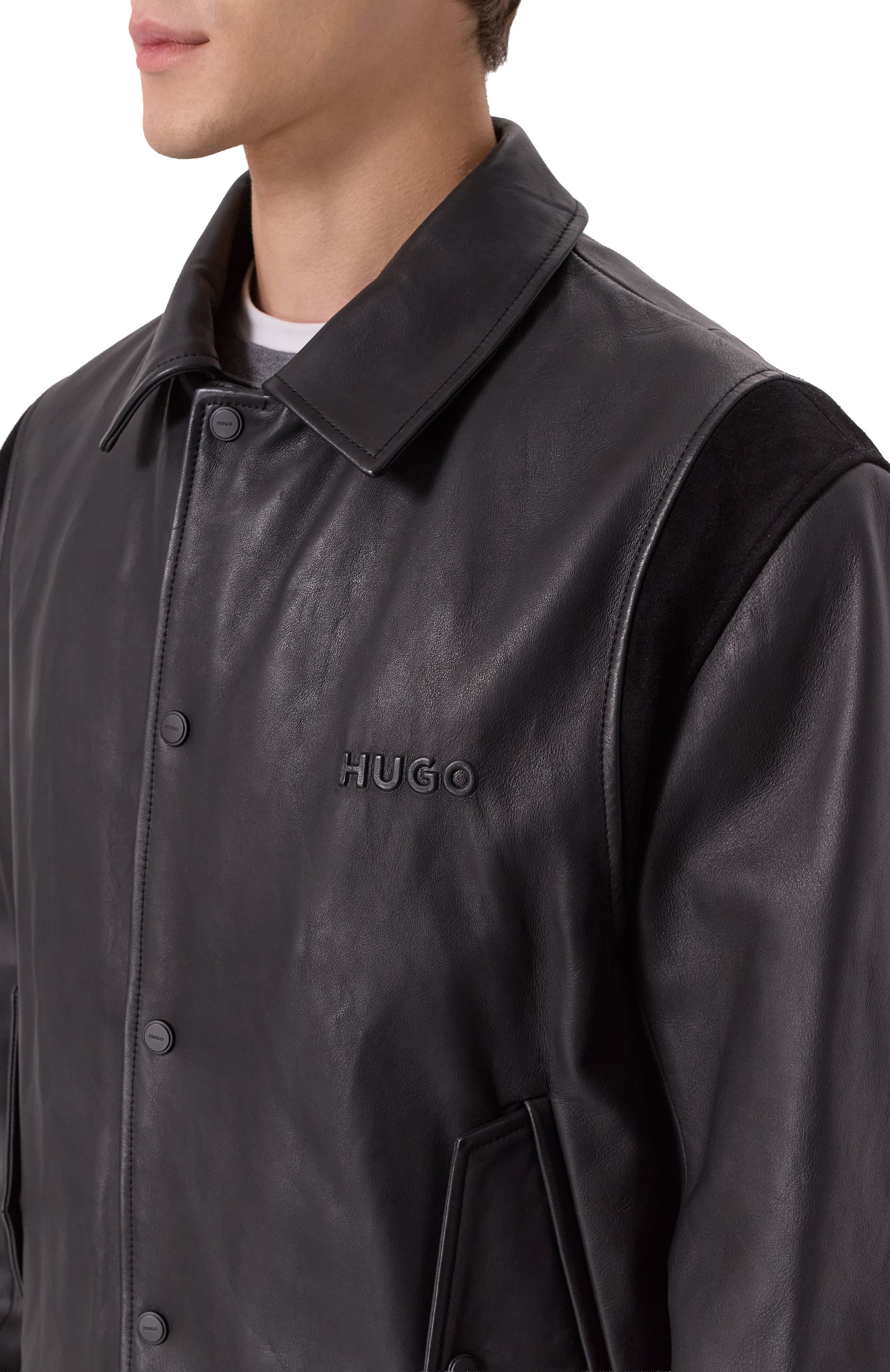 Кожаный бомбер HUGO, арт. 50546482, фото 5