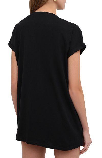 Хлопковая футболка BALMAIN черного цвета по цене 106500 руб., арт. UF11351/P049, фото 5 Хлопковая футболка BALMAIN, арт. UF11351/P049, фото 5
