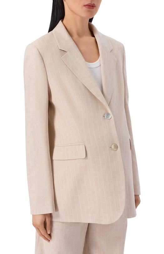 Жакет из вискозы и льна Pietro Brunelli CB0170/LICUBA Бежевый  CB0170/LICUBA Фото 3