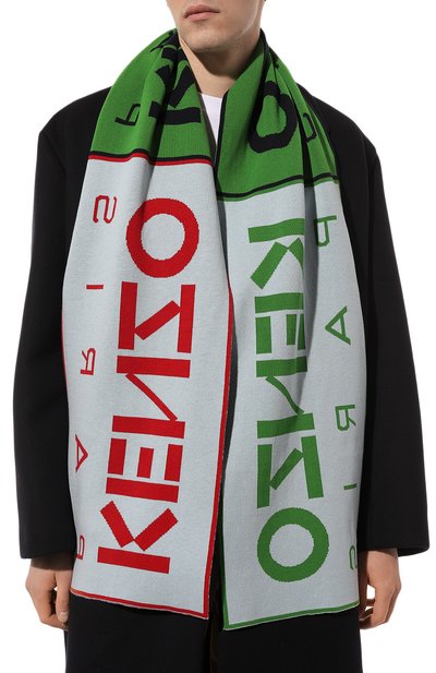 Шарф из хлопка и шерсти KENZO, арт. FC68EU150KED/77, фото 3