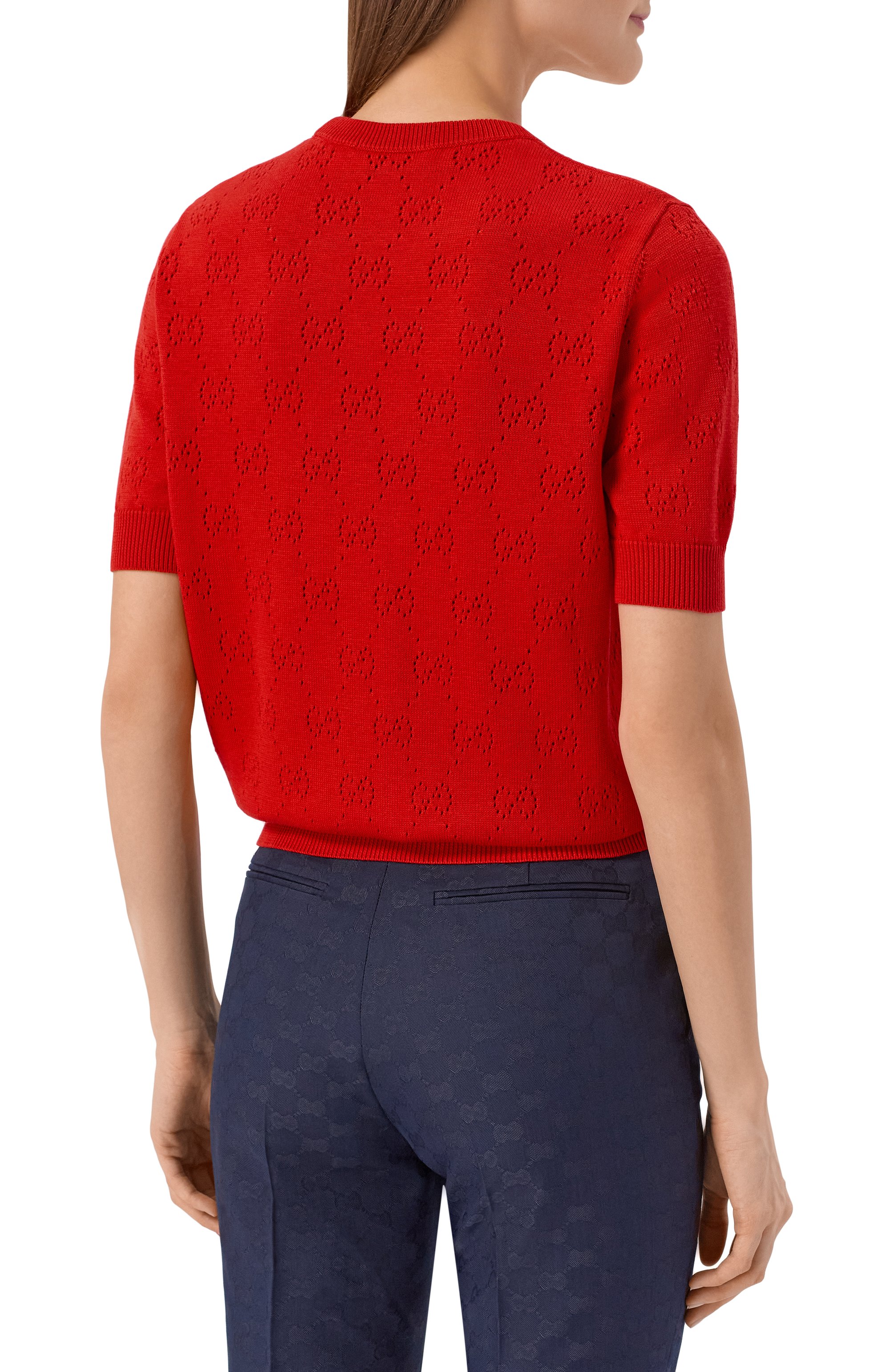 Пуловер из шелка и хлопка GUCCI, арт. 856204/XKFC0, фото 4