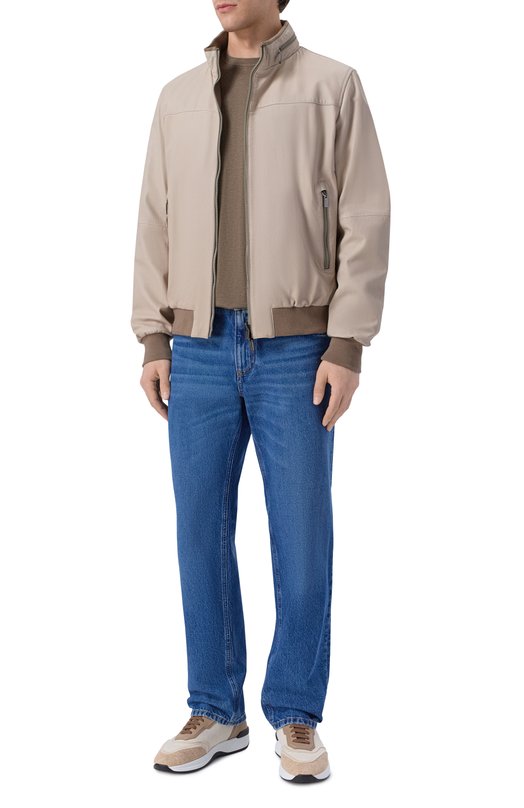 Футболка из хлопка и кашемира Kiton UMK0872 Коричневый  UMK0872 Фото 2