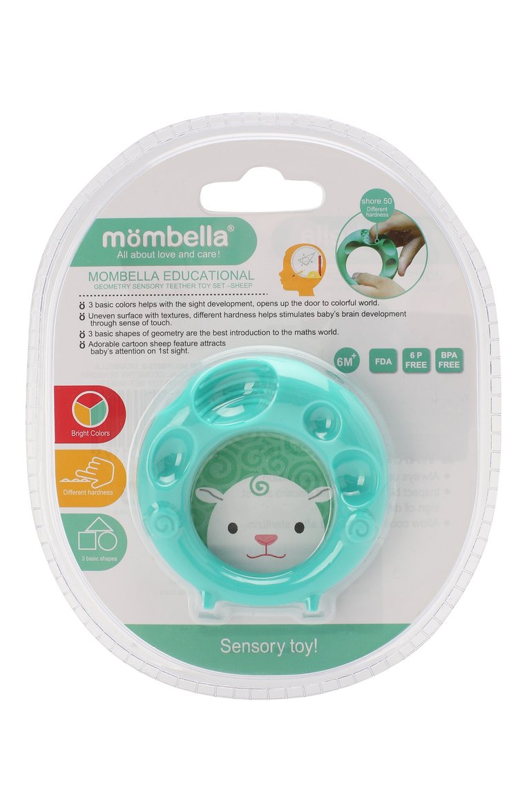 Детского прорезыватель MOMBELLA голубого цвета, арт. P8072-3 | Фото 1 (Игрушки: Малыши - прорезыватели; Нос: Не проставлено; Региональные ограничения белый список (Axapta Mercury): Не проставлено)