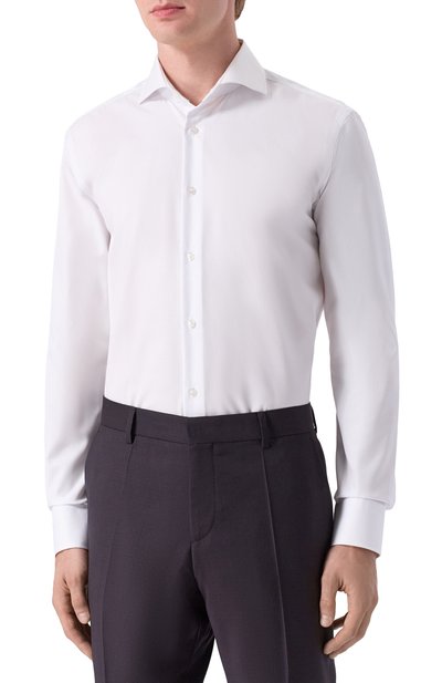 Хлопковая сорочка BOSS белого цвета по цене 20950 руб., арт. 50545819, фото 3 Хлопковая сорочка BOSS, арт. 50545819, фото 3