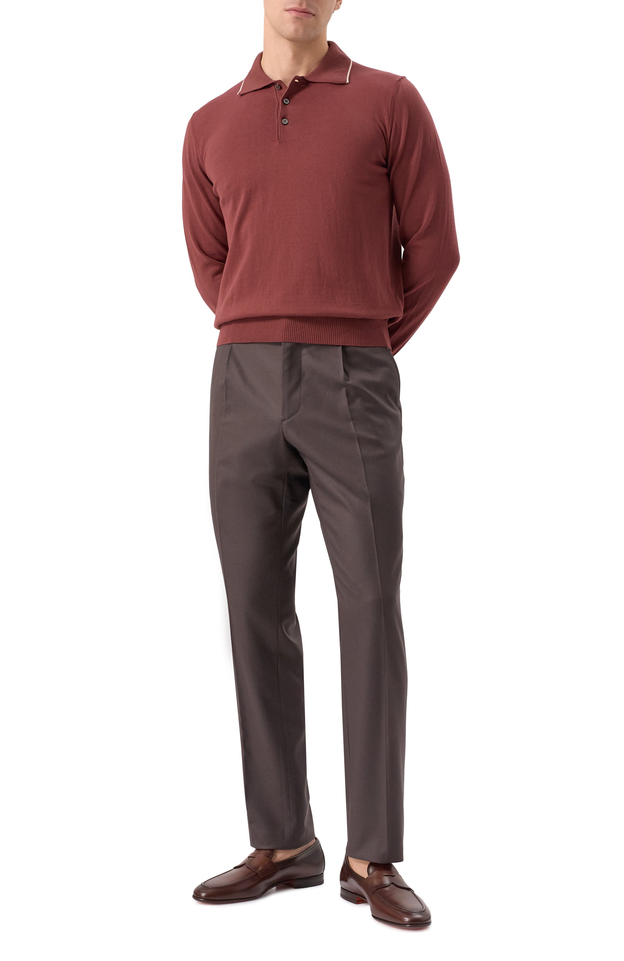 Кожаные пенни-лоферы carlos SANTONI темно-коричневого цвета по цене 82800 руб., арт. MCNG19044LA3GNTG, фото 2 Кожаные пенни-лоферы carlos SANTONI, арт. MCNG19044LA3GNTG, фото 2