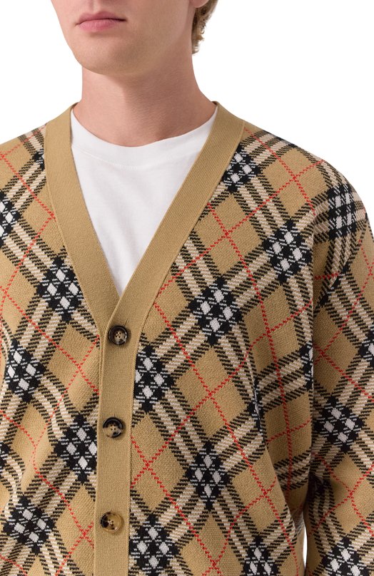 Шерстяной кардиган Burberry 8110629 Бежевый  8110629 Фото 5