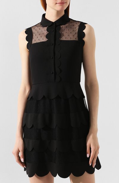 Платье с оборками REDVALENTINO черного цвета по цене 49550 руб., арт. SR3VA3E5/2MG, фото 3 Платье с оборками REDVALENTINO, арт. SR3VA3E5/2MG, фото 3