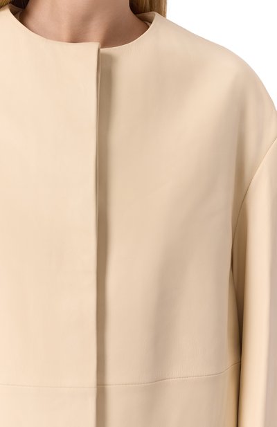 Кожаная куртка LOULOU DE SAISON кремового цвета по цене 99450 руб., арт. ATALIA, фото 5 Кожаная куртка LOULOU DE SAISON, арт. ATALIA, фото 5