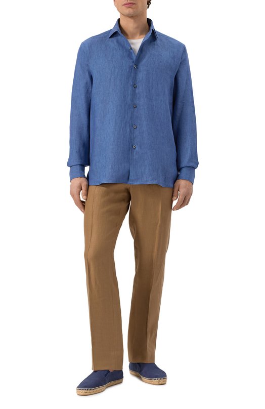 Льняная рубашка Corneliani 25P213-2511334 Синий  25P213-2511334 Фото 2