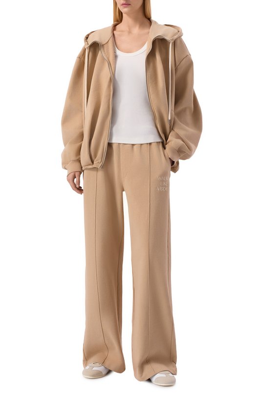 Хлопковая толстовка Halfboy HS261WF001 FL005/SM00TH H00DIE Бежевый  HS261WF001 FL005/SM00TH H00DIE Фото 2