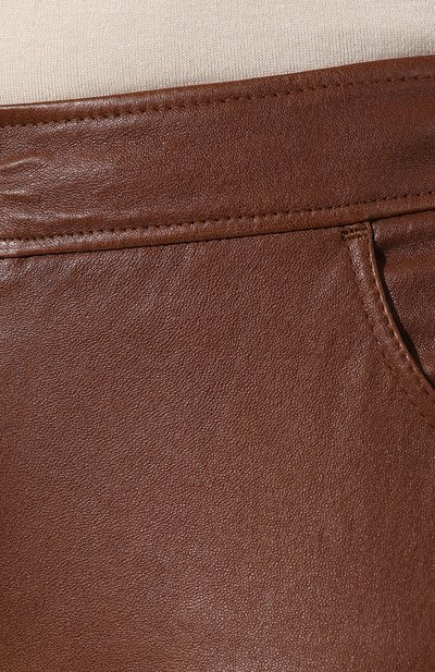 Кожаные брюки BRUNELLO CUCINELLI коричневого цвета по цене 349500 руб., арт. M0PULP6712, фото 5 Кожаные брюки BRUNELLO CUCINELLI, арт. M0PULP6712, фото 5