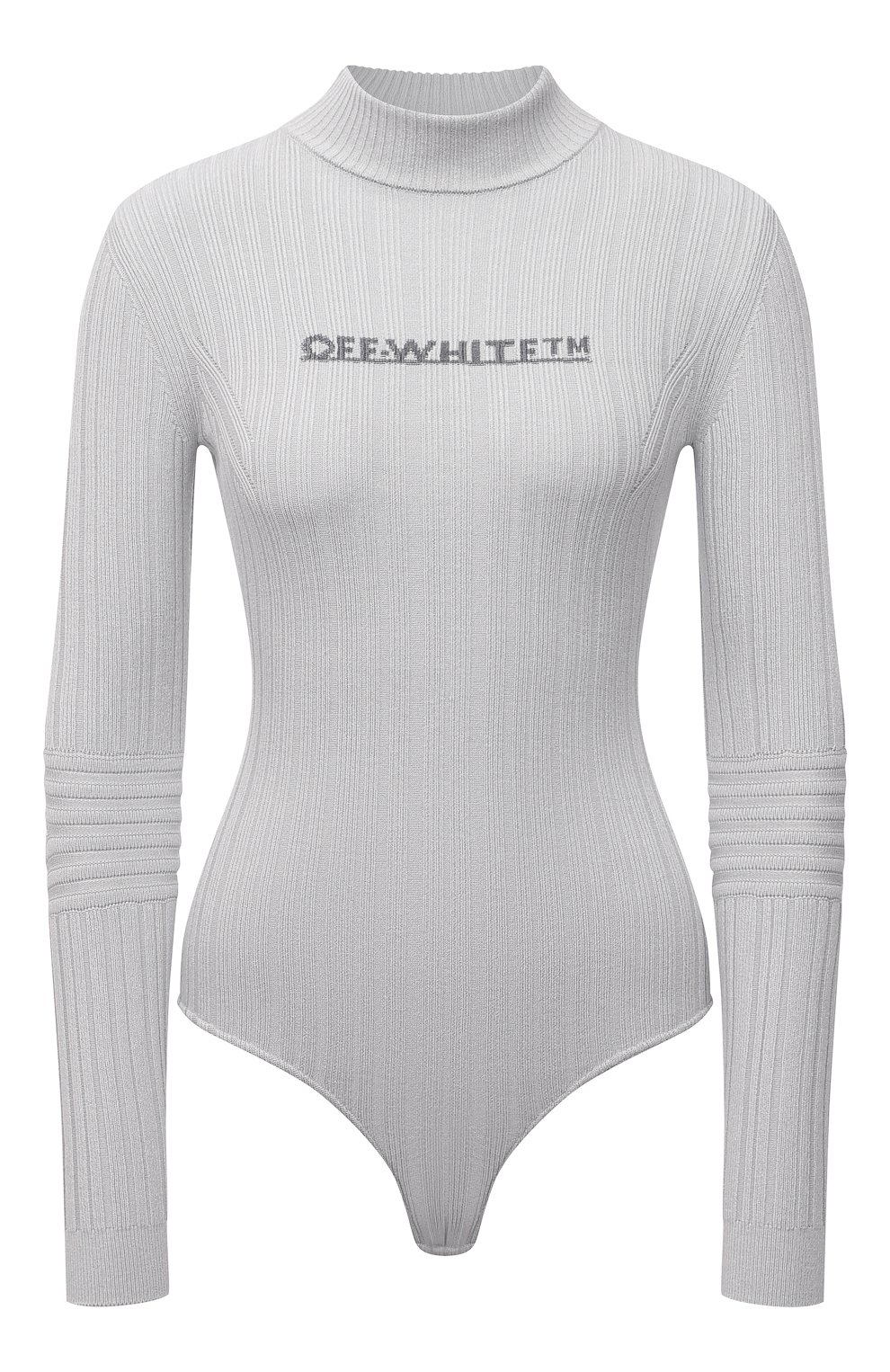 Боди из вискозы OFF-WHITE серого цвета по цене 65950 руб., арт. 0WHF025F21KNI001, фото 1 Боди из вискозы OFF-WHITE, арт. 0WHF025F21KNI001, фото 1
