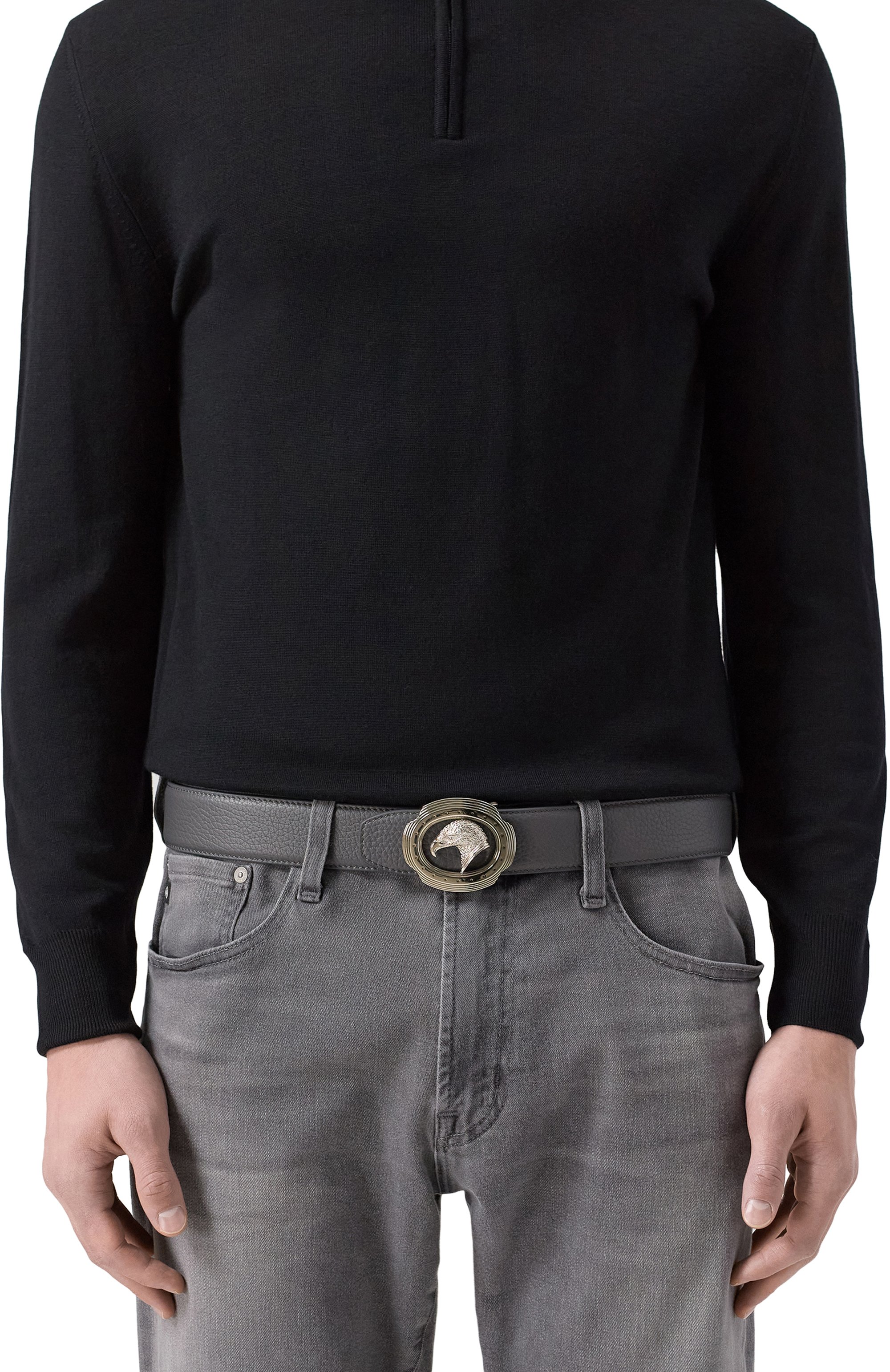 Кожаный ремень STEFANO RICCI серого цвета по цене 109000 руб., арт. C555P/N382VD, фото 2 Кожаный ремень STEFANO RICCI, арт. C555P/N382VD, фото 2